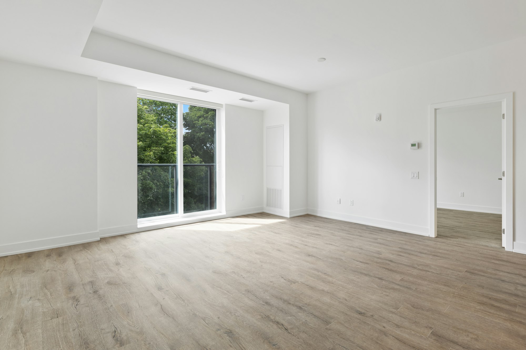 Sunlit living room in a rented flat